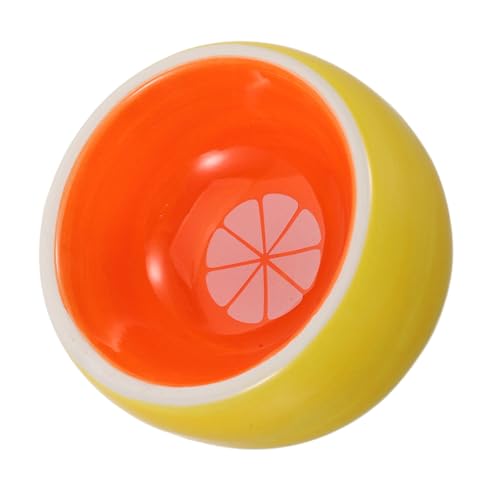 CLISPEED Orange Design Wasserschale für Kleintiere für Hamster Kaninchen und Frettchen Kompakte Futter und Wasserstation für Kleine Haustiere von CLISPEED