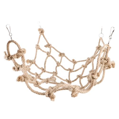 CLISPEED Papageien Kletternetz aus Robustem Hanfseil Verstärktes Vogelspielzeug für Käfig Geeignet als Schaukel und Ruheplatz für Papageien und Kleine Vögel Einfach zu Montieren und CLISPEED Papageien Kletternetz aus Robustem Hanfseil Verstärktes Vogelspielzeug für Käfig Geeignet als Schaukel und Ruheplatz für Papageien und Kleine Vögel Einfach zu Montieren und von CLISPEED