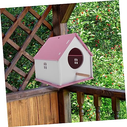 CLISPEED Papageien Nistkasten Klein Rosa Wetterfestes Vogelhaus Außen Dekoratives Vogelnest für Balkon Garten Langlebiges Vogelhäuschen mit Großem Innenraum als Vogelfutterstelle und von CLISPEED