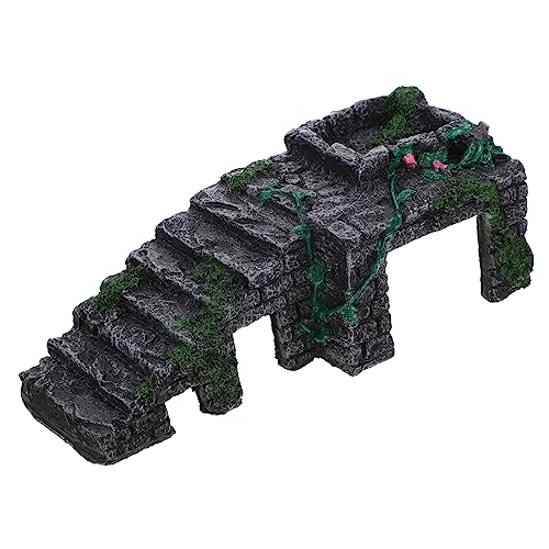 CLISPEED Schildkrötenterrasse Große Kiesdekor Rampen Schildkrötentank Plattform Dock Topper Sonnenbaden Außenhabitat Terrarium Keramik Verschleißfeste Schildkrötenrampe von CLISPEED