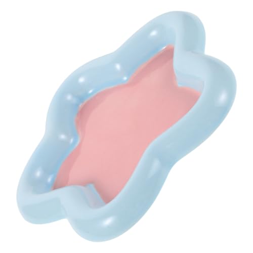CLISPEED Shallow Whisker Friendly Futter und Wasserschüssel für Katzen und Kleine Hunde Süße Sternform Keramikschale Multifunktionale Futter und Wasserschale mit Rutschfester Unterlage von CLISPEED