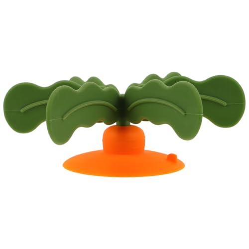 CLISPEED Soft Silicone Slow Feeder Schüssel mit Rutsch Saugnapf für Fördert Langsames Fressen und Gesunde Essgewohnheiten Grün und Orange von CLISPEED