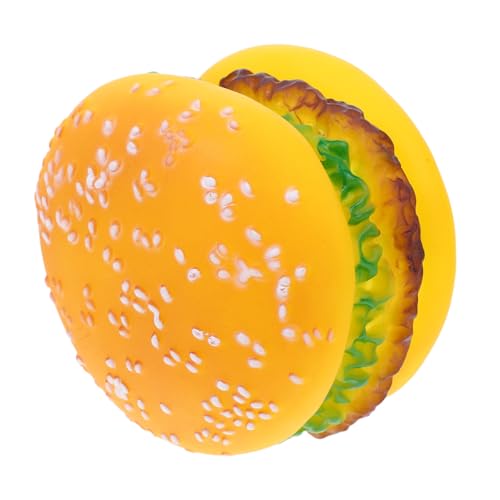 CLISPEED Squeaky Dog Toy Hamburger Lebensmittelform Quietschspielzeug für Kleine und Mittelgroße Hunde Strapazierfähiges Kauspielzeug mit Zahnreinigungseffekt und Langlebiger Bauweise von CLISPEED