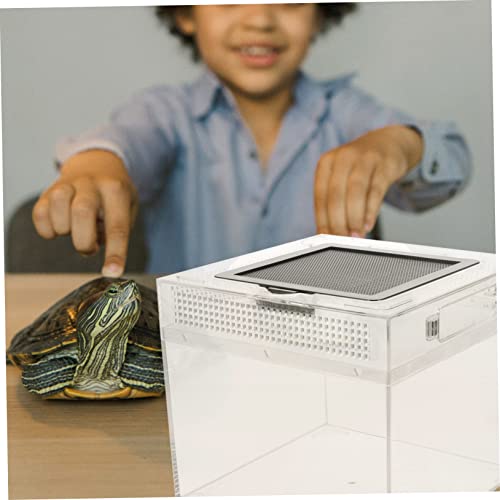 CLISPEED Transparente Praktische Reptilien Aufzuchtbox mit Magnetverschluss Langlebige Futterbox für Eidechsen Schildkröten und Kleine Reptilien für Terrarienhaltung und Pflege von CLISPEED