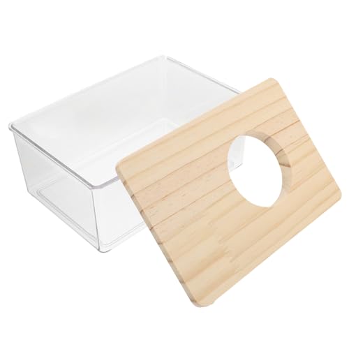 CLISPEED Transparentes Hamster Sandbad mit Modernem Design Kleines Haustier Badebehälter Komfortables und Sicheres Sandbad für Hamster und Kleintiere Stilvolles Haustier Zubehör von CLISPEED