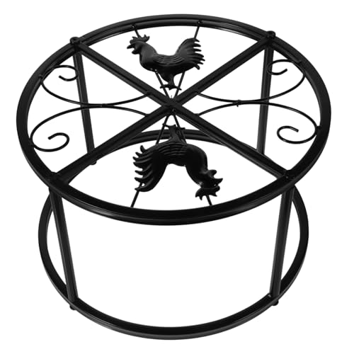 CLISPEED Trinkbrunnenhalter für Hühnerstall Grübler Ratte Hühnerzubehör für Hühner Krähe Storage Shelves abstellständer Storage Shelf Topfständer Hähnchenschüssel-Riser Eisen Black von CLISPEED