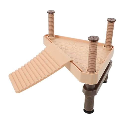 CLISPEED Turtle Basking Platform aus Holz mit Saugnapf Stabile Kletterterrasse für Schildkröten Schwimmende Ruheinsel und Dekoration für Schildkröten aquarien Geeignet für Wasser Landtiere von CLISPEED