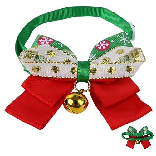 CLISPEED Verstellbares Haustierhalsband Mit Glocke Zartes Weihnachtsdesign Für Katzen Und Punktmuster Für Festliche Anlässe Haustierzubehör von CLISPEED