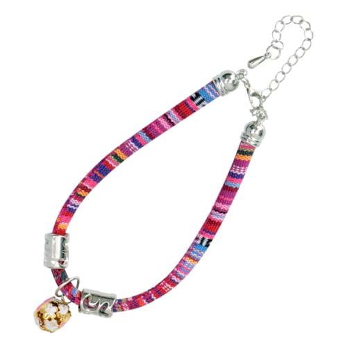 CLISPEED Verstellbares Katzenhalsband mit Bruchverschluss und Boho Glocke Ethnisches Design Sicherer Stoff für Kätzchen Modisches Zubehör für Aktive Katzen von CLISPEED