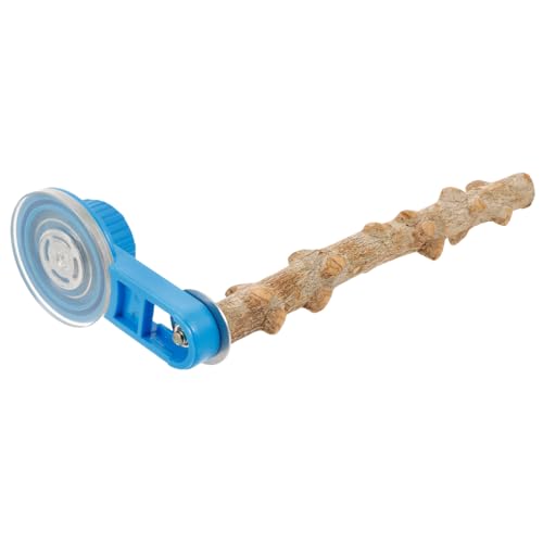 CLISPEED Vogelbarsch Aus Holz Mit Saugnapf Für Papageien Papageienzubehör Zur Krallenpflege Und Spielvergnügen Für Fensteranbringung Und Vogelkäfige von CLISPEED