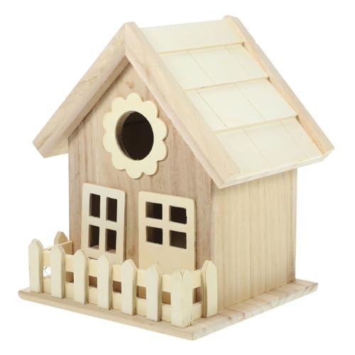 CLISPEED Vogelnest Häuser Holzdekor Dekoration gartendeko Garden Decor Birdcage vogelkäfige Vogelhaus für Gartenvögel Bird cage Hausvogelnest zartes Vogelhaus Vogelhütte hölzern Khaki von CLISPEED