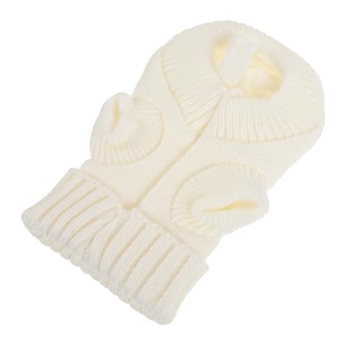 CLISPEED Warmer Hundepullover für Kleine Hunde Gestrickter Haustierpullover in Creme Bequemer Sitz Modisches Design Maschinenwaschbar als Winterkostüm für Hunde von CLISPEED
