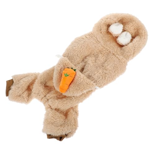 CLISPEED Warmer Wintermantel für Kleine Hunde mit Kapuze Flauschigem Fleece Schützend und Anliegend Niedliches Haustier Outfit für Kalte Tage Waschbar und Langlebig Braun von CLISPEED