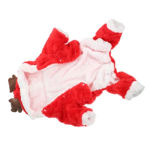 CLISPEED Weicher Gefütterter Haustier Hoodie mit Elchmotiv Warmes Kostüm für Kleine Hunde und Katzen Bequemes Strapazierfähiges Winter Outfit für Haustiere Festliches Cosplay zur von CLISPEED