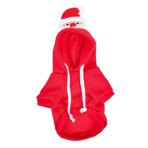 CLISPEED Weihnachtlicher Hundepullover aus Weichem Gemütlicher Kapuzenpullover für Kleine und Mittlere Hunde Festliche Cosplay Kleidung für Haustiere Hautfreundlich und Strapazierfähig von CLISPEED