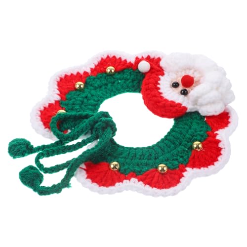 CLISPEED Weihnachtliches Hunde Halstuch Santa Warmes Haustier Schal Festliches Accessoire für Kleine und Mittelgroße Hunde Einfach Anzulegen Dekoratives Xmas Halstuch von CLISPEED