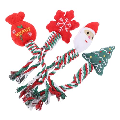 CLISPEED Weihnachtskauspielzeug Für Hunde Seilspielzeug Für Welpen Ausgestopfter Weihnachtssack Schneeflocke Weihnachtsbaumspielzeug Haustierspielzeug Für Weihnachten Kleiner Mittelgroßer von CLISPEED