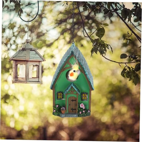 CLISPEED Wetterfestes Resin Vogelhaus Aufhängen Kleines Außennest für Gartenvögel Dekoratives Vogelnest für Baum Balkon und Terrasse Robust und Installieren von CLISPEED