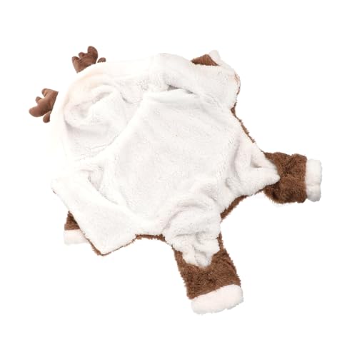CLISPEED Winterwarmer Hundevierbeiner Overall mit Elchmotiv Bequemes Hundekleidungs Outfit für Kleine Hunde Schützend gegen Verschmutzungen Lockere Passform für Freie Bewegung von CLISPEED