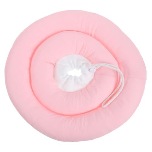 CLISPEED postoperativer Genesungskragen Hund Donut Aufblasbares Erholungshalsband für Hunde Hundekegelhalsband XL Katze Aufblasbares Hundehalsband Hundekegelhalsband grau Stoff Rosa von CLISPEED