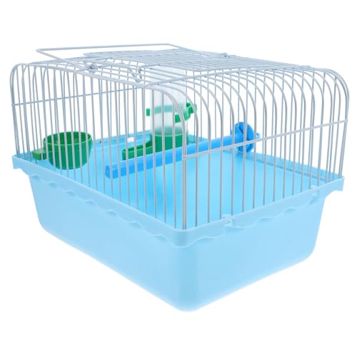 CLISPEED tragbarer Vogelkäfig für Käfige klein Haustier Vogel Innenvogelkäfig Zwerghamsterkäfig Papageien-Reisekäfig Trägerkäfig Tragbarer Hamsterkäfig Ara-Käfig Eisen Blue Zufällige Farbe von CLISPEED