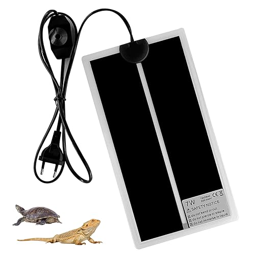 CLIUNT Heizmatte Terrarium, 7W Terrarium Reptilienheizmatte, einstellbar Reptile Wärmekissen für Reptilien Schildkröte, Schlangen, Eidechse, Gecko, Spinne, Raupe von CLIUNT