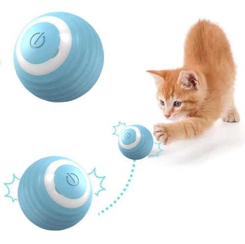 CLOVERSS® Interaktiver Katzenball, Spielzeug für Katzen, Katzenspielzeug, elektrischer Ball, Katzenspielzeug, Katzenzubehör, Blau von CLOVERSS