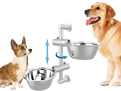 CLQ Höhenverstellbare Hundefutterstation Für Hundefutterschalen Mit Ständer Double Bowl Edelstahlschalen von CLQ