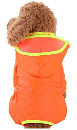 CLQ Puppy Dogs Wasserdichter Regenmantel Pet Four Legs Hoodie Jumpsuit Verstellbare Elastische Outdoor-Kleidung Für Kleine Mittelgroße Hunde von CLQ