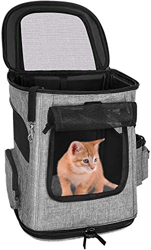 Pet Carrier Backpack for Small Dog Cat,with Mesh Windows Locking Clasps Leash Portable Carrying Bag Small Puppies Rabbits Up to 16Lbs Travel Outdoor Use von CLQ