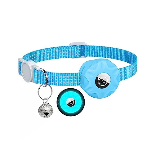CLSSLVVBN Haustier Tracker Halsband für kleine Tiere, Polyester, wasserdicht, stoßfest, Halskette, Haustierbedarf, Zubehör, Ersatz für Airtag, Blau CLSSLVVBN Haustier Tracker Halsband für kleine Tiere, Polyester, wasserdicht, stoßfest, Halskette, Haustierbedarf, Zubehör, Ersatz für Airtag, Blau von CLSSLVVBN