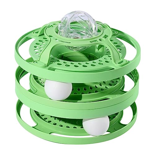 CLSSLVVBN Pets Turntable Toys mit beweglichen Bällen Intelligenz Running Tower Trainer Haushaltsraum Interactive Activity Exerciser Geschenke, Grün von CLSSLVVBN