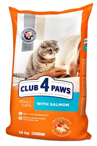 CLUB 4 PAWS Premium Trockenfutter für ausgewachsene Katzen Lachs 14 kg von CLUB 4 PAWS