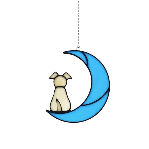 CMANLNYK Acryl-Mond-Winkel-Gedenkgeschenk für Hunde – Fensterbehang, Sonnenfänger, Ornament, Dekoration, Haustier, Hund, Gedenkgeschenk, Gedenktafel für den Verlust eines Hundes, Trauergeschenk CMANLNYK Acryl-Mond-Winkel-Gedenkgeschenk für Hunde – Fensterbehang, Sonnenfänger, Ornament, Dekoration, Haustier, Hund, Gedenkgeschenk, Gedenktafel für den Verlust eines Hundes, Trauergeschenk von CMANLNYK