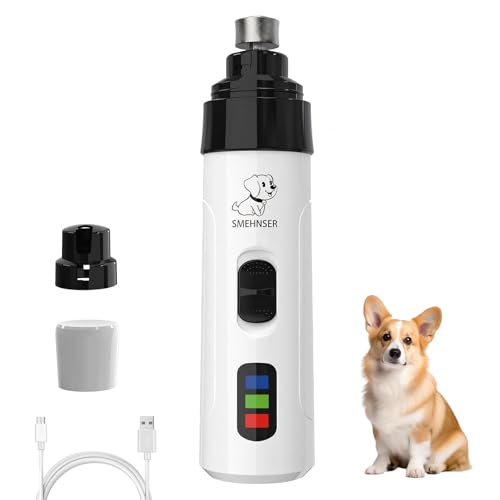 CMANLNYK Hund Nagelschleifer für Hunde, Elektrischer Nagelschleifer für Hunde, Super Leise Hundenagelschleifer, Wiederaufladbarer Haustiernagelschneider für Kleine Mittlere Große Hunde Krallenpflege von CMANLNYK