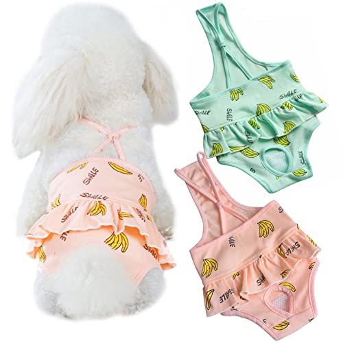 Hundewindeln mit Strumpfhalter, waschbar, hygienisch, wiederverwendbar, für Welpen, süße Unterwäsche, Windeln, Jumpsuits für kleine Hündinnen, Mädchen in Hitzeperiode, Größe S, 2 Stück Hundewindeln mit Strumpfhalter, waschbar, hygienisch, wiederverwendbar, für Welpen, süße Unterwäsche, Windeln, Jumpsuits für kleine Hündinnen, Mädchen in Hitzeperiode, Größe S, 2 Stück von CMREAEC