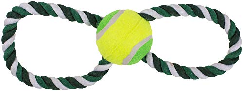 CN Hunde Wurftau Hundespielzeug Wurfspielzeug Hundetraining Spieltau mit Ball Grün Gelb von CN
