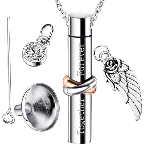 CNAFGBGG Asche Halskette, Zylinder Asche Schmuck, zusammen für für Immer Urn Halsketten für, Titanium Stahlgedenkhalter für menschliche Haustiere. CNAFGBGG Asche Halskette, Zylinder Asche Schmuck, zusammen für für Immer Urn Halsketten für, Titanium Stahlgedenkhalter für menschliche Haustiere. von CNAFGBGG