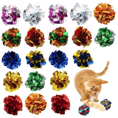 Katze Crinkle Bugs 20pcs 2,2 Zoll farbenfrohe Crinkle Bugs Katzenspielzeug mit lebendigen Farben ohne Schaden PVC -Katze Interaktives Spielzeug für Katzen und Kätzchen Swat Bite Hunt Playtime. von CNAFGBGG