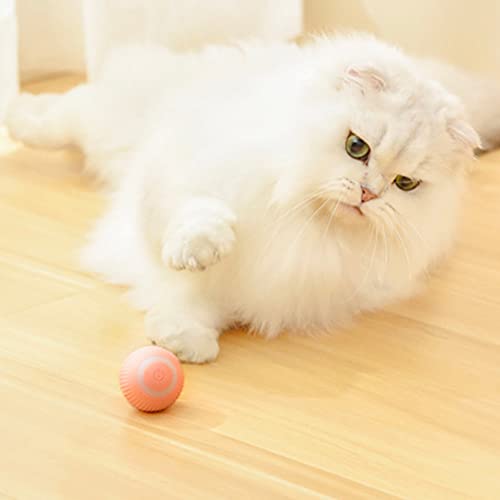 Interaktives Katzenspielzeug Ball, Wiederaufladbares Ballspielzeug für Katzen 360 Grad selbstdrehender Rollball mit LED-Licht, USB-wiederaufladbares Haustierspielzeug, Bewegliches Spielzeug von CNANRNANC