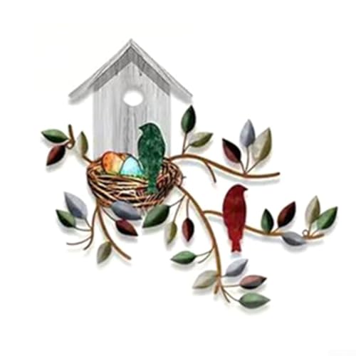 CNANRNANC Skurrile Vogel-Wandkunst-Anhänger, Metalldekor für den Innen- und Außenbereich (B) von CNANRNANC