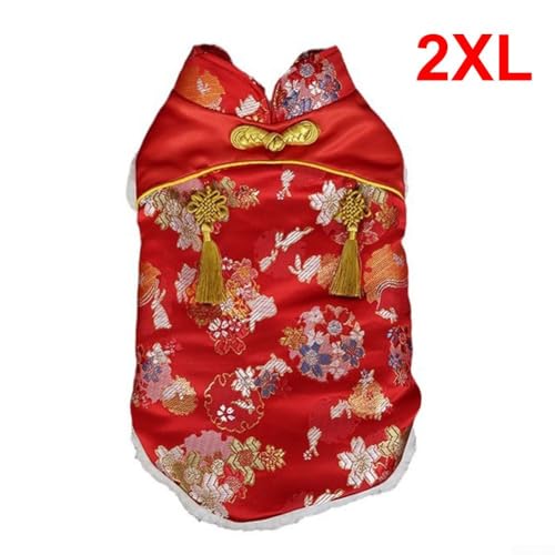 Cheongsam-Outfit aus Satin für Hunde mit klassischem Design, perfekt für besondere Anlässe (Größe 2XL) von CNANRNANC