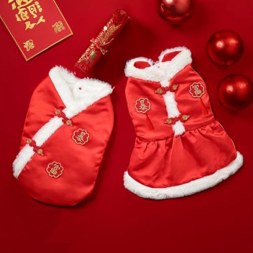 Süßer Hundeanzug, perfekt für Feiern, warmes Qipao-Kleid für kleine Hunde und Katzen, Größe J Süßer Hundeanzug, perfekt für Feiern, warmes Qipao-Kleid für kleine Hunde und Katzen, Größe J von CNANRNANC