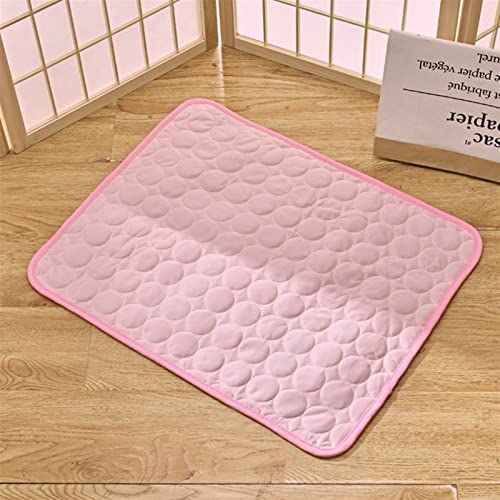 Kühlmatte für Haustiere Hundekühlungsmatte Sommerpolster Haustiermatte for Hunde Katzendecke Sofa atmungsabstierbarer Sommerwaschabletzzubehör Accessoires (Color : Pink, Size : XL 100x70 cm) von CNRTSO