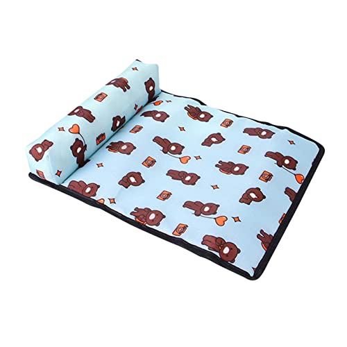 Kühlmatte für Haustiere Kühlmattenkissen for Hunde Katzen EIS Seidenmattenkühldecke for Zwinger/Sofa/Bett/Boden/Autositze Kühlgröße S-XL (Color : Deep Blue, Size : S) von CNRTSO