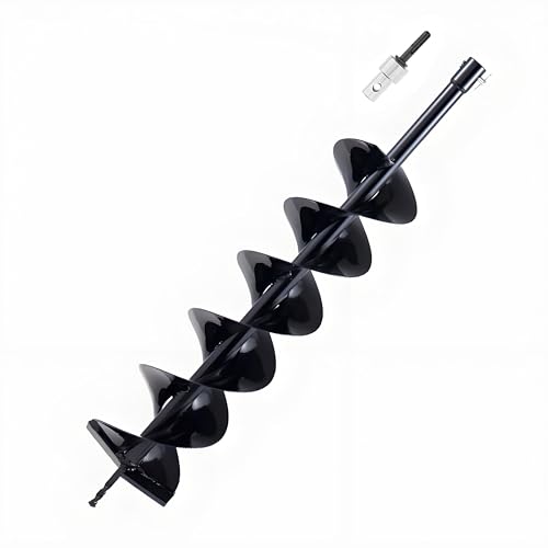 CNSTZX Erdbohrer 800mm Stahl Gartenbohrer mit Sicherungsbolzen & Adapter Erdbohrer SDS Gartenspiralbohrer Pfahlbohrer Brunnenbohrer Aushubarbeiten Bodenbohrer Schwarz (800mm×150mm) CNSTZX Erdbohrer 800mm Stahl Gartenbohrer mit Sicherungsbolzen & Adapter Erdbohrer SDS Gartenspiralbohrer Pfahlbohrer Brunnenbohrer Aushubarbeiten Bodenbohrer Schwarz (800mm×150mm) von CNSTZX