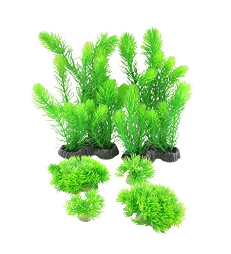 CNZ Aquarium-Dekoration, Kunstpflanze aus Kunststoff, Grün, 6 Stück von CNZ