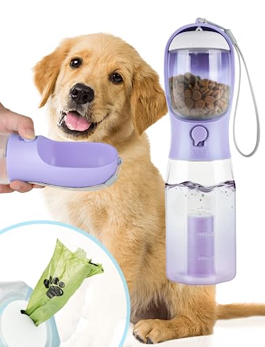 CO'ESSTRA 3-in-1 Haustier-Wasserflasche – tragbare Hunde-Wasserflasche mit Kotbeutelspender – 590 ml, Wandern, Outdoor-Zubehör von CO'ESSTRA