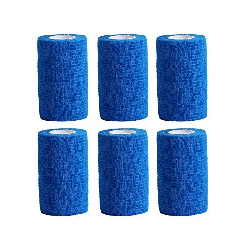 Haftbandage/Selbsthaftende Bandage für Haustiere, 6 Rollen x 10 cm x 4,5 m, 10-450cm, himmelblau von COBOX