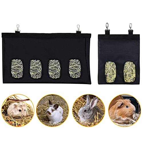 Kaninchen-Heu-Futtertasche, Heuhalter mit verstellbarem Schultergurt, Heu-Tasche, zum Aufhängen für Kaninchen, Meerschweinchen, kleine Tiere, Heu-Futtertasche mit Oxford-Stoff von COBSMING